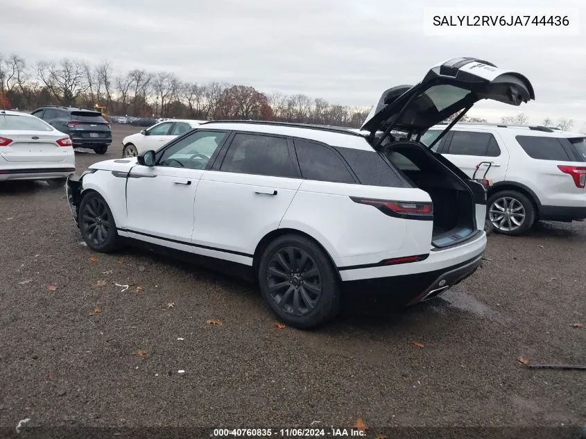 2018 Land Rover Range Rover Velar P380 Se R-Dynamic VIN: SALYL2RV6JA744436 Lot: 40760835