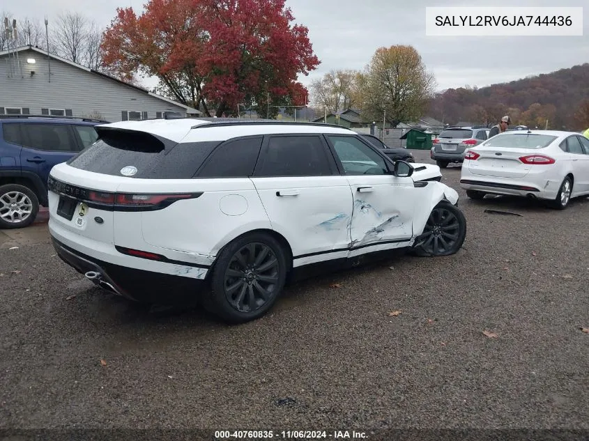 2018 Land Rover Range Rover Velar P380 Se R-Dynamic VIN: SALYL2RV6JA744436 Lot: 40760835