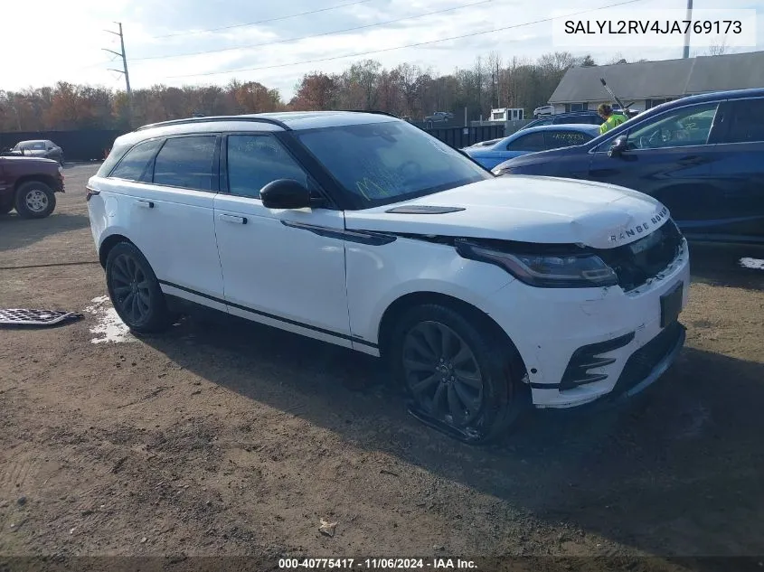 2018 Land Rover Range Rover Velar P380 Se R-Dynamic VIN: SALYL2RV4JA769173 Lot: 40775417