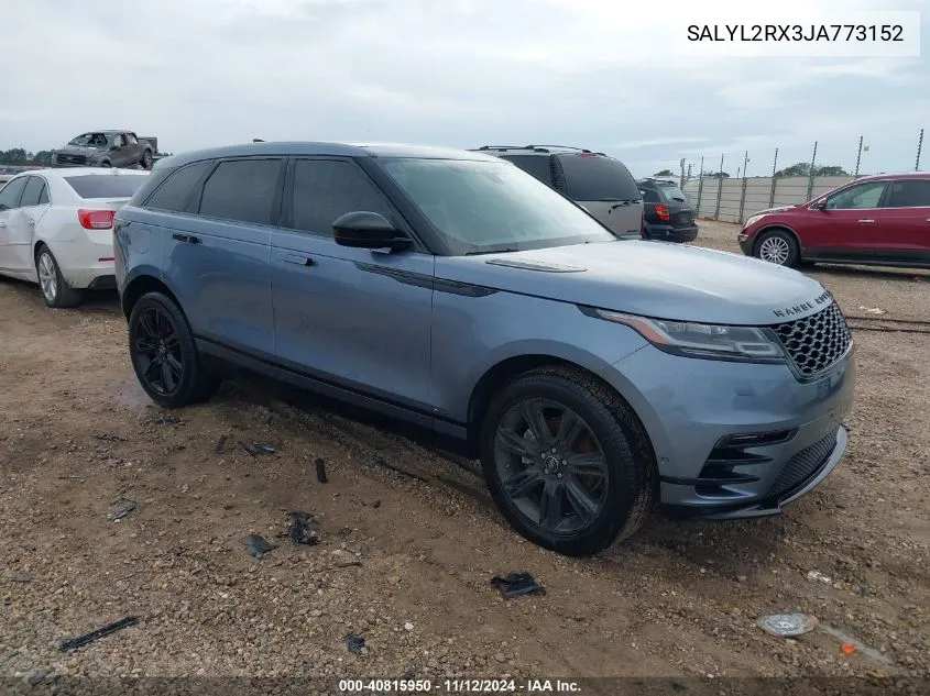 2018 Land Rover Range Rover Velar P250 Se R-Dynamic VIN: SALYL2RX3JA773152 Lot: 40815950