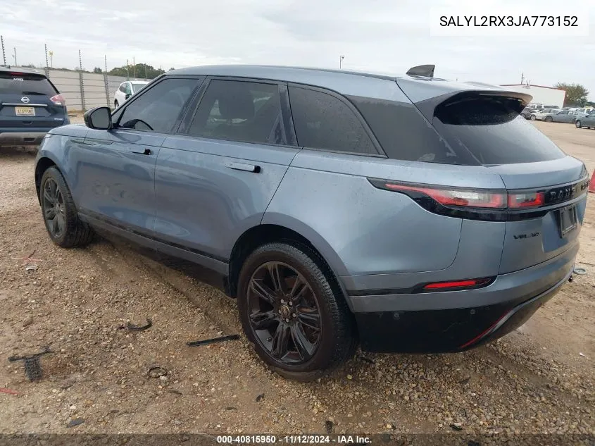 2018 Land Rover Range Rover Velar P250 Se R-Dynamic VIN: SALYL2RX3JA773152 Lot: 40815950