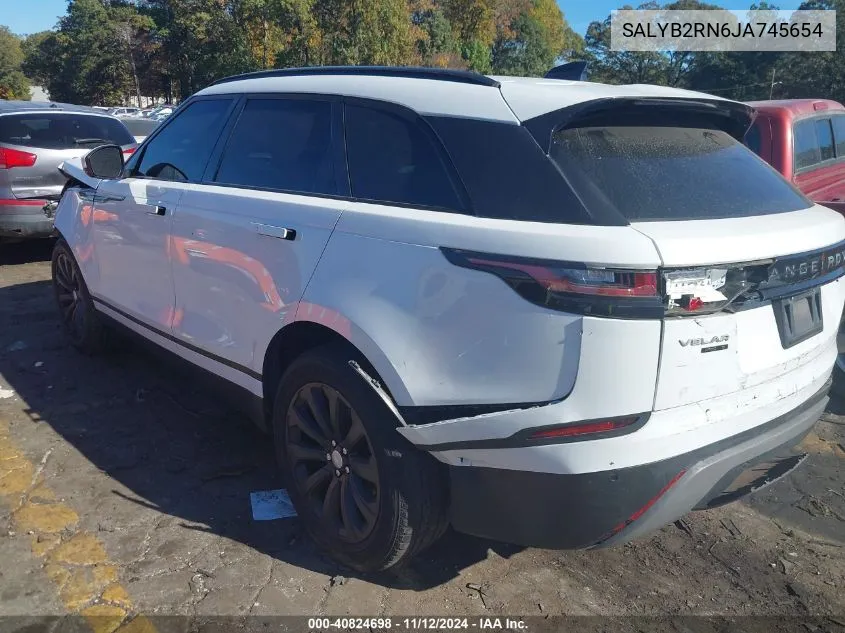 2018 Land Rover Range Rover Velar D180 S VIN: SALYB2RN6JA745654 Lot: 40824698