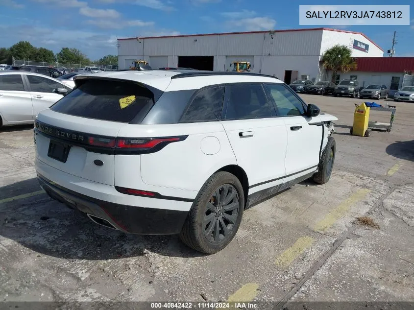 2018 Land Rover Range Rover Velar P380 Se R-Dynamic VIN: SALYL2RV3JA743812 Lot: 40842422