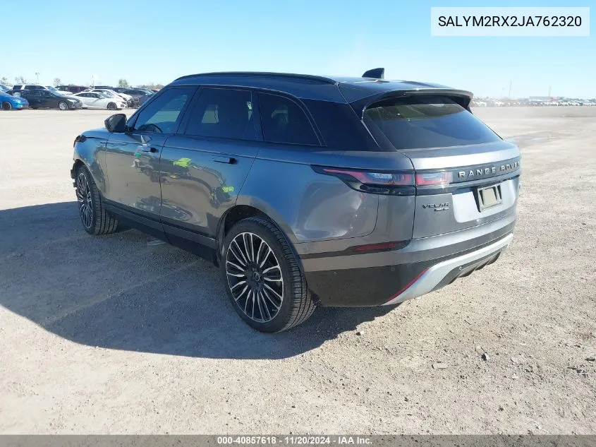 2018 Land Rover Range Rover Velar P250 Hse R-Dynamic VIN: SALYM2RX2JA762320 Lot: 40857618