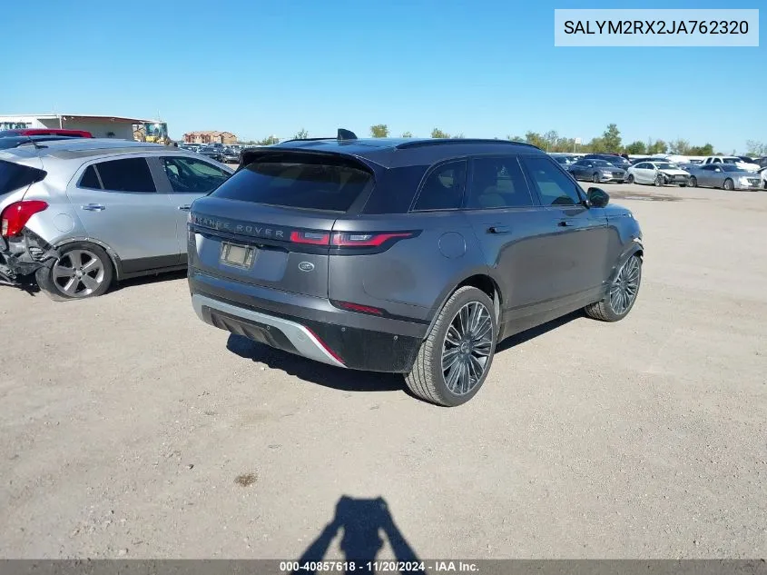 2018 Land Rover Range Rover Velar P250 Hse R-Dynamic VIN: SALYM2RX2JA762320 Lot: 40857618