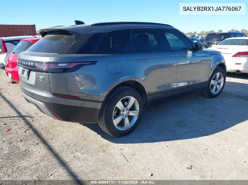 2018 Land Rover Range Rover Velar P250 S VIN: SALYB2RX1JA776067 Lot: 40869731