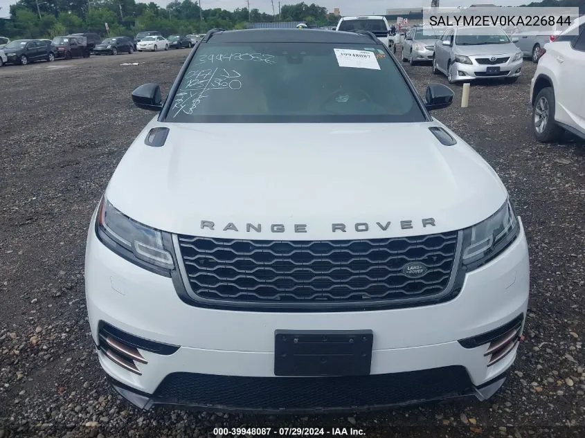 2019 Land Rover Range Rover Velar P380 R-Dynamic Hse VIN: SALYM2EV0KA226844 Lot: 39948087