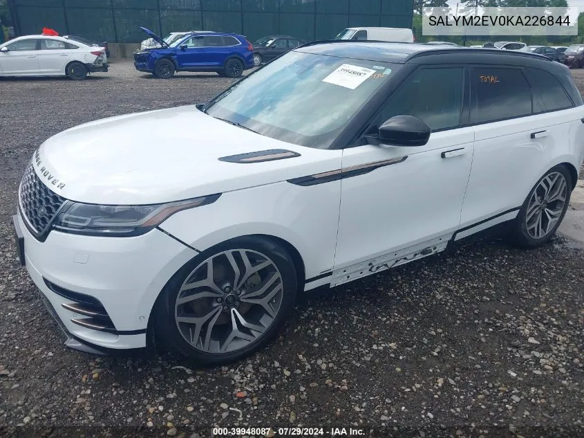 2019 Land Rover Range Rover Velar P380 R-Dynamic Hse VIN: SALYM2EV0KA226844 Lot: 39948087