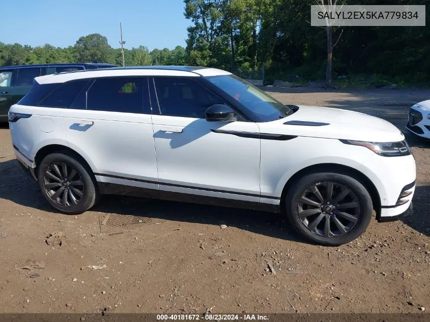 2019 Land Rover Range Rover Velar P250 R-Dynamic Se VIN: SALYL2EX5KA779834 Lot: 40181672