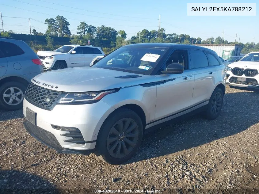 2019 Land Rover Range Rover Velar P250 R-Dynamic Se VIN: SALYL2EX5KA788212 Lot: 40202610