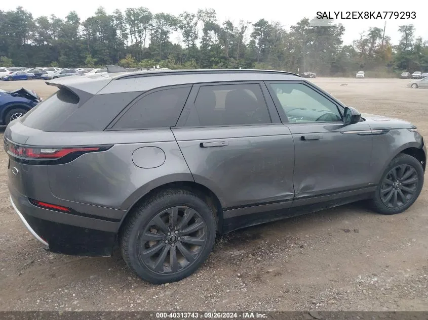 2019 Land Rover Range Rover Velar R-Dynamic Se VIN: SALYL2EX8KA779293 Lot: 40313743