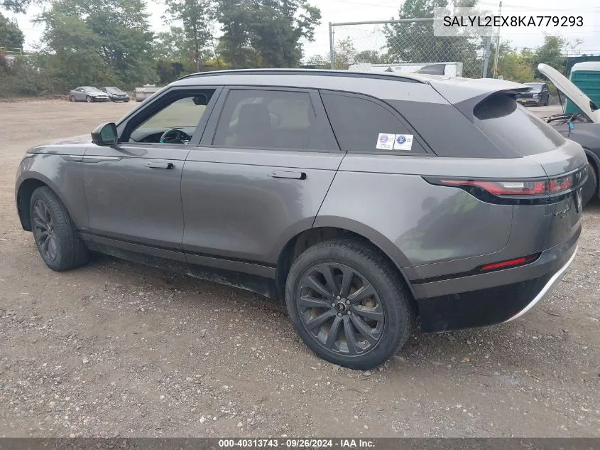 2019 Land Rover Range Rover Velar R-Dynamic Se VIN: SALYL2EX8KA779293 Lot: 40313743