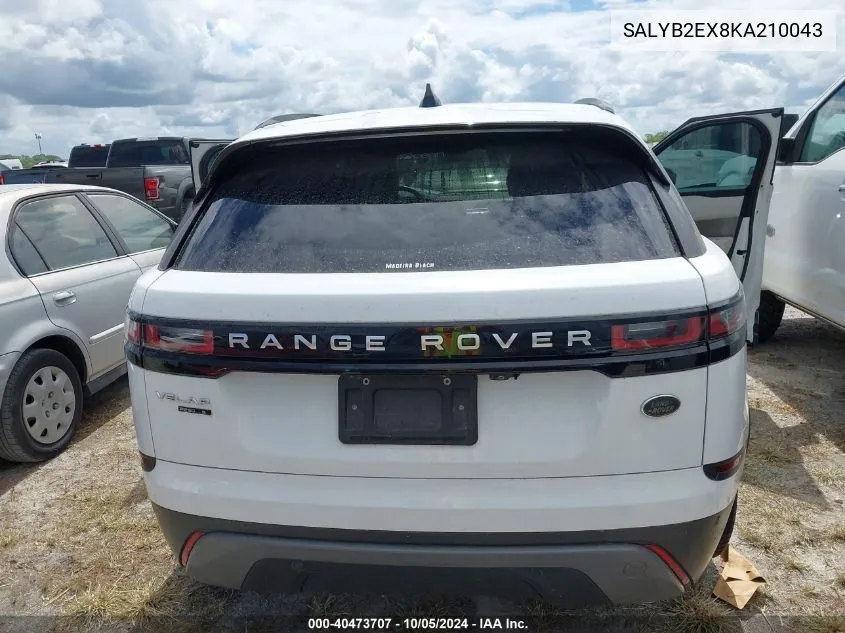 2019 Land Rover Range Rover Velar S VIN: SALYB2EX8KA210043 Lot: 40473707