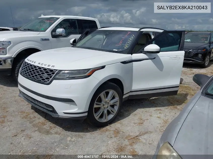 2019 Land Rover Range Rover Velar S VIN: SALYB2EX8KA210043 Lot: 40473707