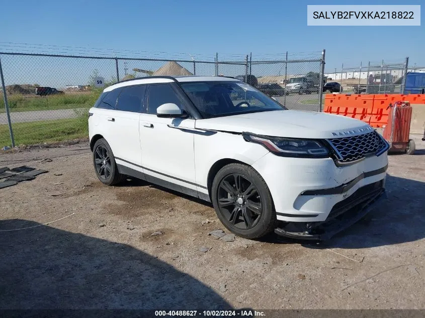 2019 Land Rover Range Rover Velar P340 S/P380 S VIN: SALYB2FVXKA218822 Lot: 40488627