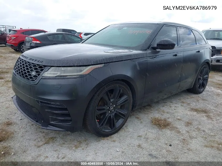 2019 Land Rover Range Rover Velar R-Dynamic Hse VIN: SALYM2EV6KA786979 Lot: 40493558