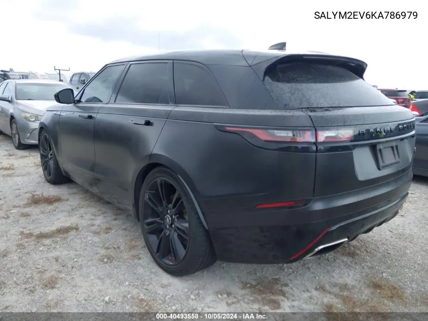 2019 Land Rover Range Rover Velar R-Dynamic Hse VIN: SALYM2EV6KA786979 Lot: 40493558