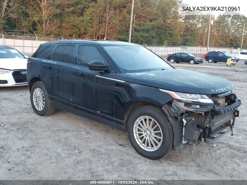 2019 Land Rover Range Rover Velar P250 VIN: SALYA2EX9KA210961 Lot: 40505671