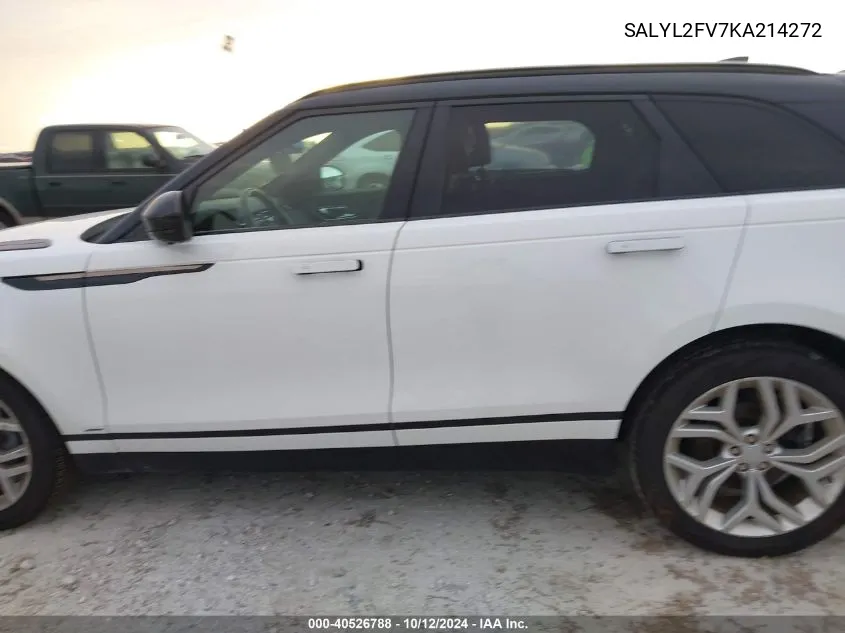 2019 Land Rover Range Rover Velar P340 R-Dynamic Se/P380 R-Dynamic Se VIN: SALYL2FV7KA214272 Lot: 40526788