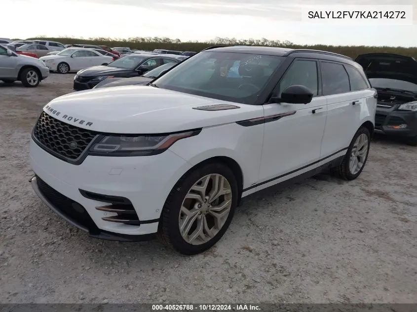 2019 Land Rover Range Rover Velar P340 R-Dynamic Se/P380 R-Dynamic Se VIN: SALYL2FV7KA214272 Lot: 40526788