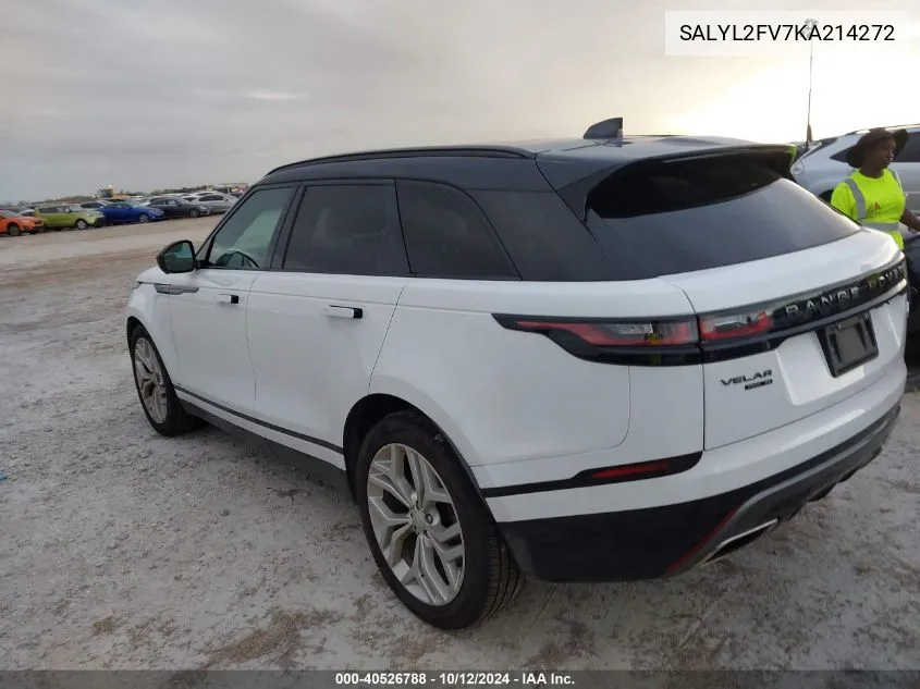 2019 Land Rover Range Rover Velar P340 R-Dynamic Se/P380 R-Dynamic Se VIN: SALYL2FV7KA214272 Lot: 40526788