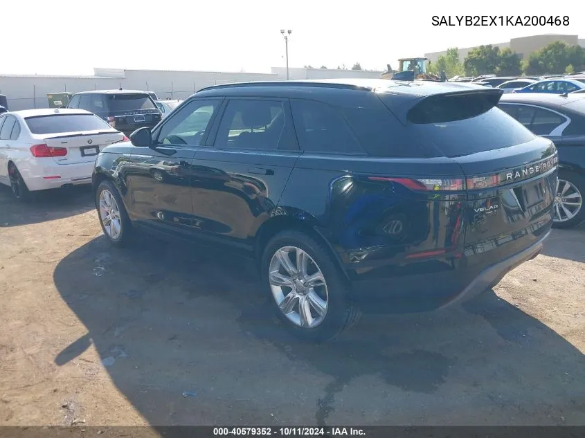 2019 Land Rover Range Rover Velar P250 S VIN: SALYB2EX1KA200468 Lot: 40579352