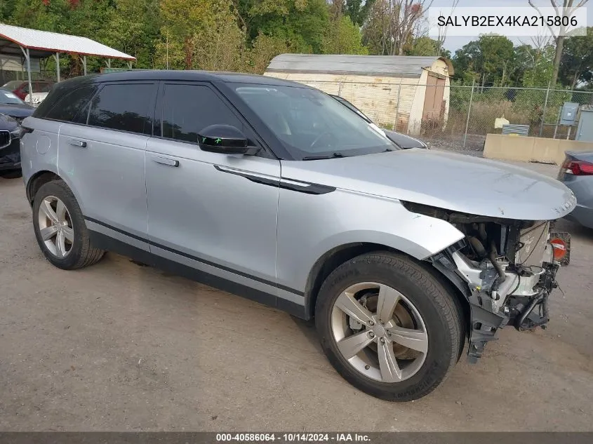 2019 Land Rover Range Rover Velar S VIN: SALYB2EX4KA215806 Lot: 40586064