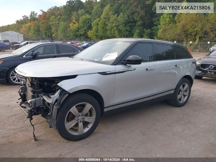 2019 Land Rover Range Rover Velar S VIN: SALYB2EX4KA215806 Lot: 40586064