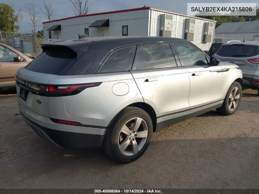 2019 Land Rover Range Rover Velar S VIN: SALYB2EX4KA215806 Lot: 40586064