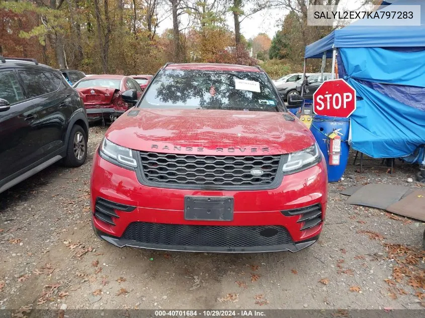 2019 Land Rover Range Rover Velar P250 R-Dynamic Se VIN: SALYL2EX7KA797283 Lot: 40701684