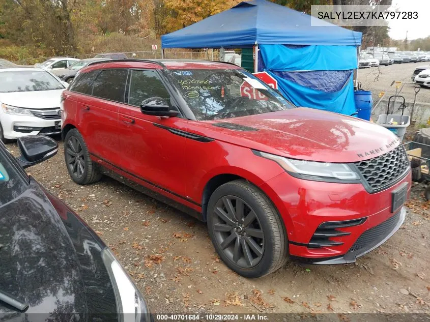 2019 Land Rover Range Rover Velar P250 R-Dynamic Se VIN: SALYL2EX7KA797283 Lot: 40701684