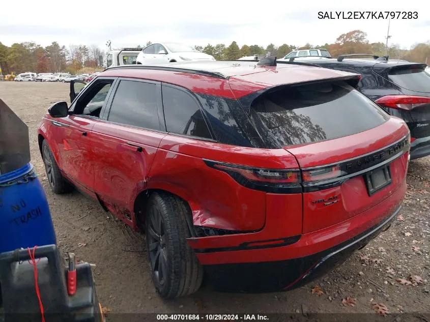 2019 Land Rover Range Rover Velar P250 R-Dynamic Se VIN: SALYL2EX7KA797283 Lot: 40701684