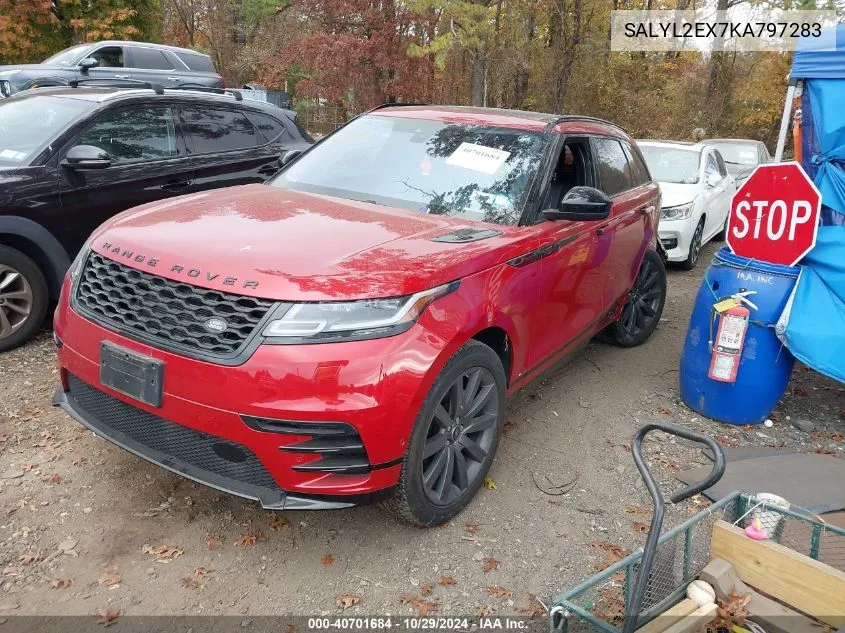 2019 Land Rover Range Rover Velar P250 R-Dynamic Se VIN: SALYL2EX7KA797283 Lot: 40701684