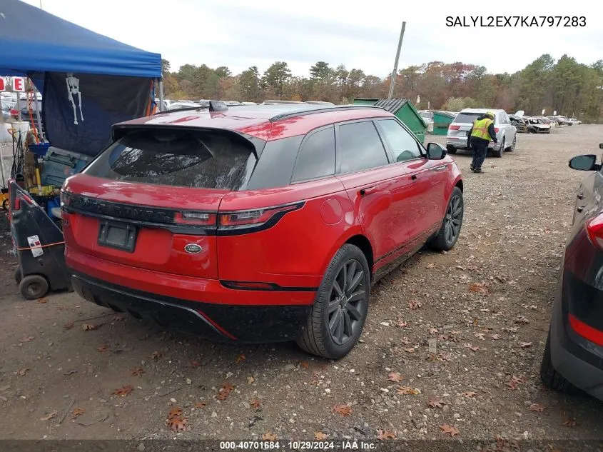 2019 Land Rover Range Rover Velar P250 R-Dynamic Se VIN: SALYL2EX7KA797283 Lot: 40701684