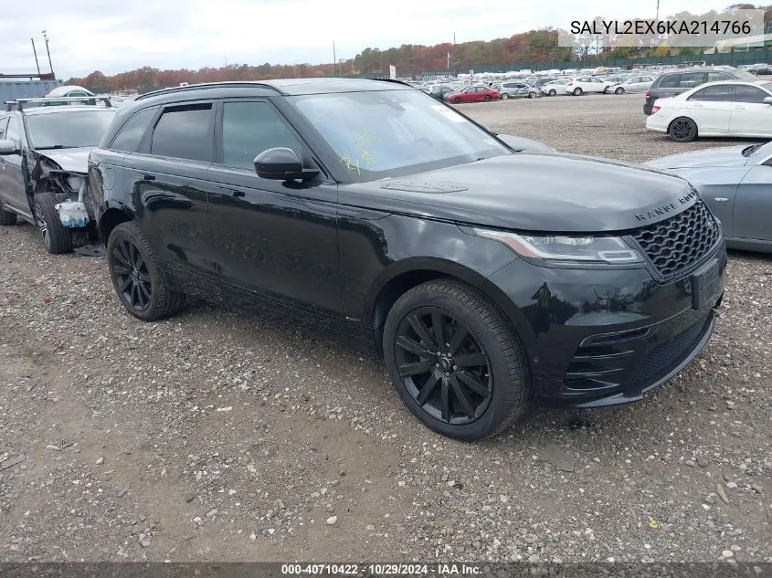 2019 Land Rover Range Rover Velar P250 R-Dynamic Se VIN: SALYL2EX6KA214766 Lot: 40710422