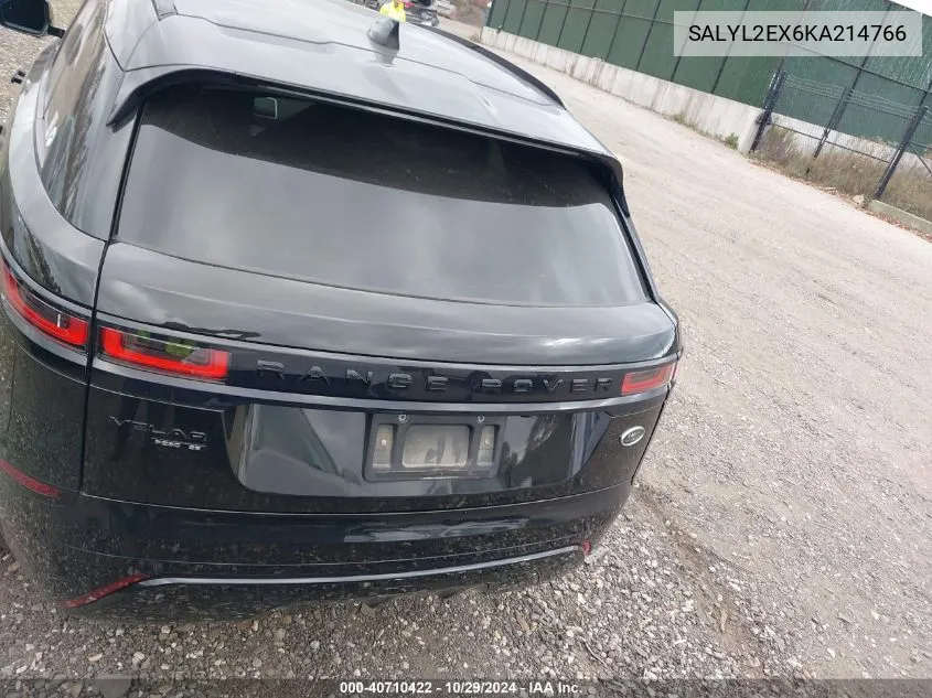 2019 Land Rover Range Rover Velar P250 R-Dynamic Se VIN: SALYL2EX6KA214766 Lot: 40710422