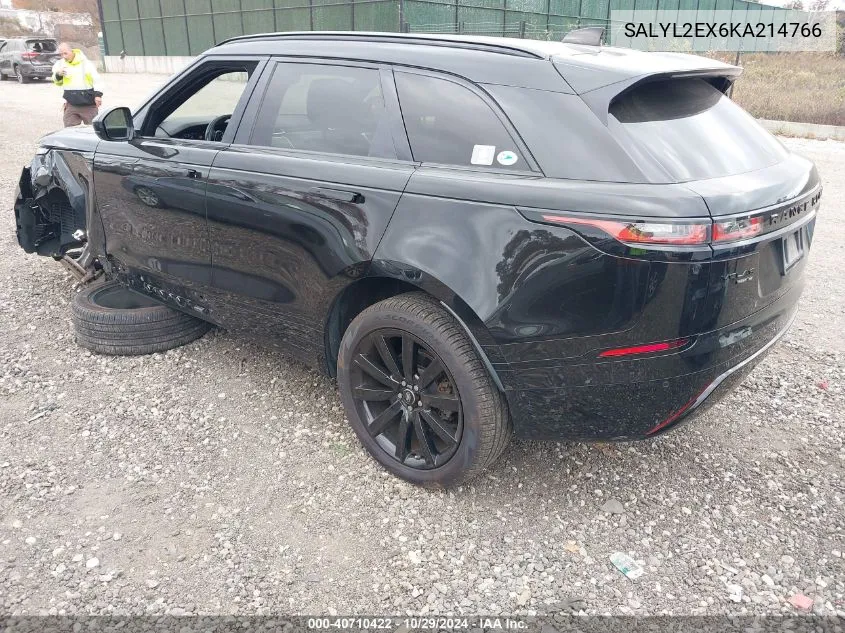 2019 Land Rover Range Rover Velar P250 R-Dynamic Se VIN: SALYL2EX6KA214766 Lot: 40710422