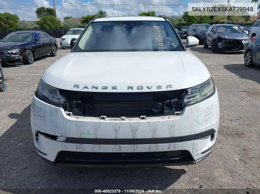 2019 Land Rover Range Rover Velar P250 S VIN: SALYB2EX5KA779948 Lot: 40823379