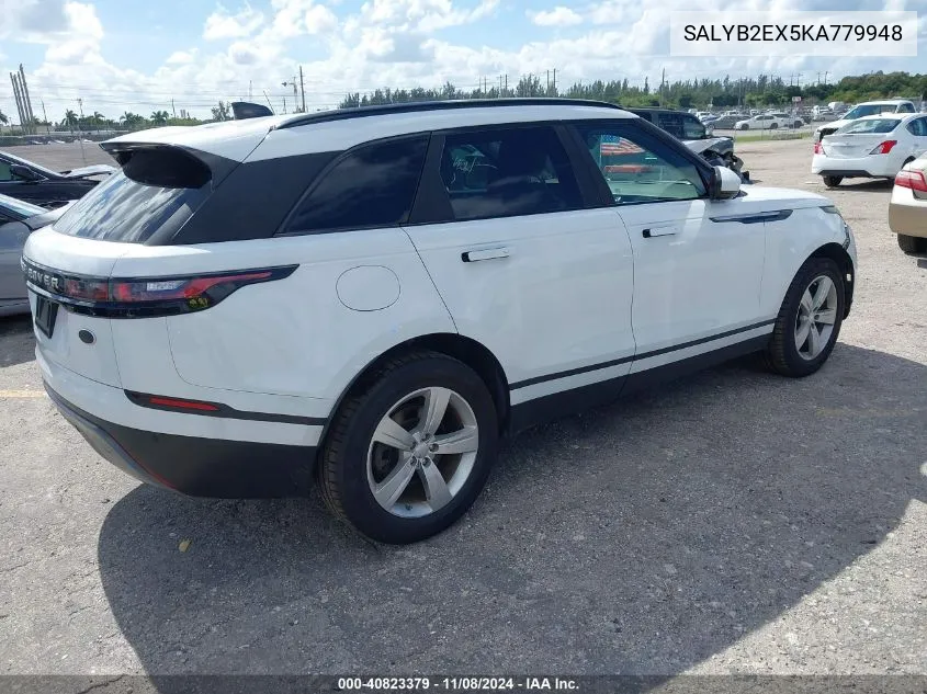 2019 Land Rover Range Rover Velar P250 S VIN: SALYB2EX5KA779948 Lot: 40823379