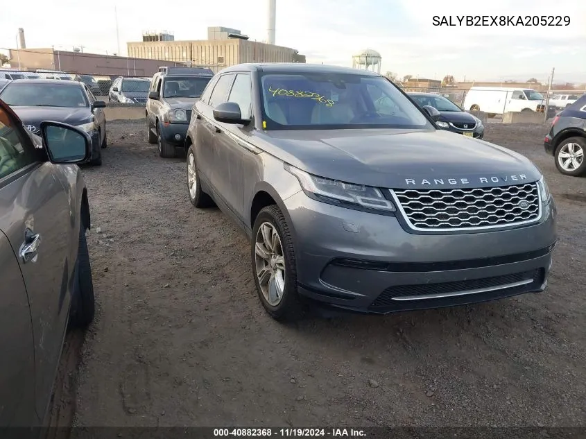 2019 Land Rover Range Rover Velar P250 S VIN: SALYB2EX8KA205229 Lot: 40882368