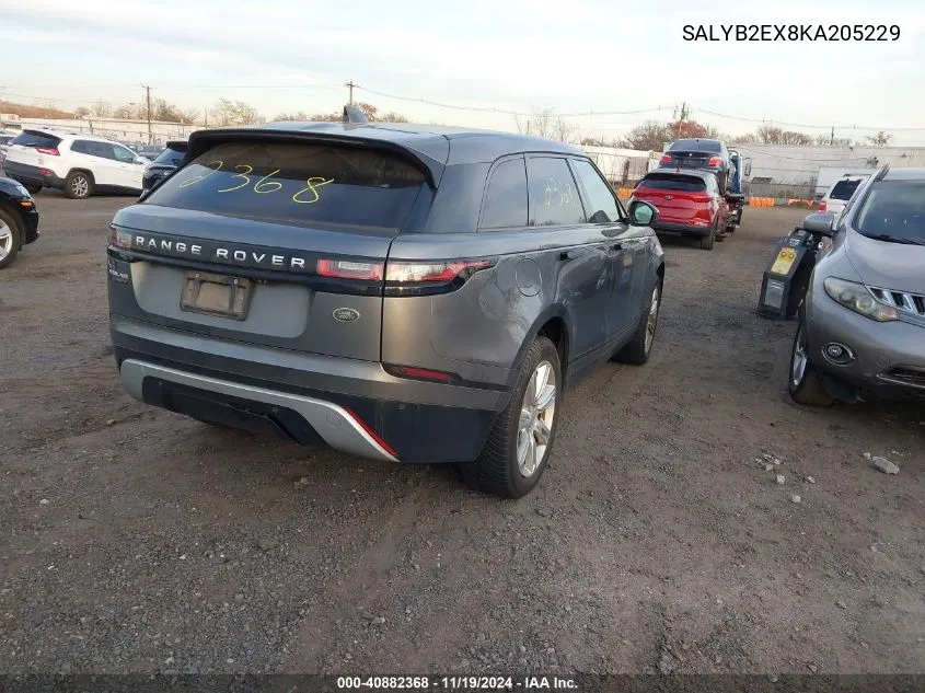 2019 Land Rover Range Rover Velar P250 S VIN: SALYB2EX8KA205229 Lot: 40882368