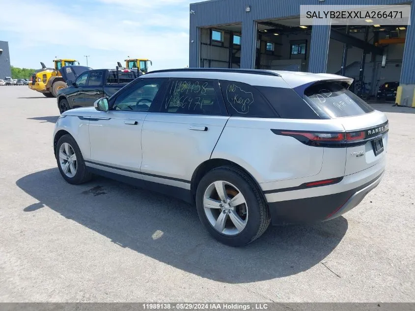 2020 Land Rover Range Rover Velar S VIN: SALYB2EXXLA266471 Lot: 11989138