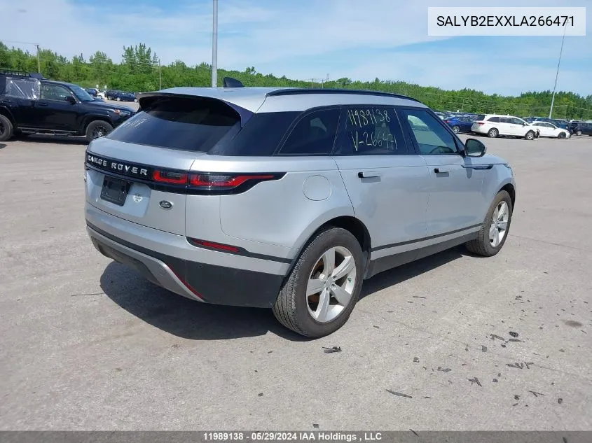 2020 Land Rover Range Rover Velar S VIN: SALYB2EXXLA266471 Lot: 11989138