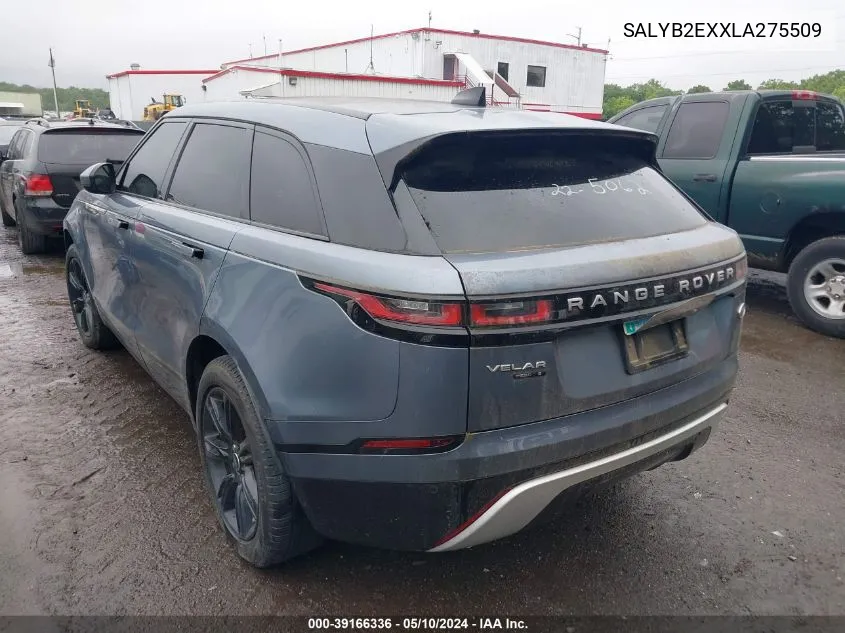 2020 Land Rover Range Rover Velar P250 S VIN: SALYB2EXXLA275509 Lot: 39166336