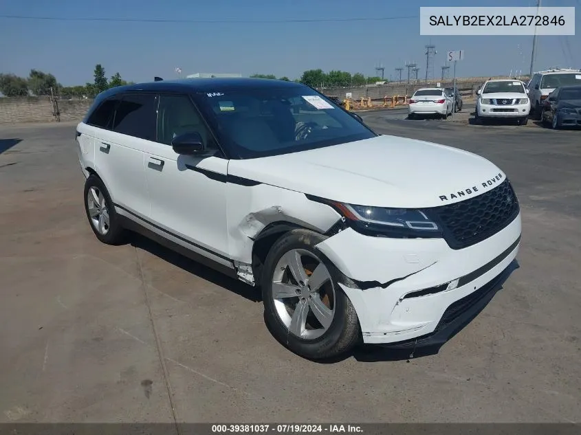 2020 Land Rover Range Rover Velar P250 S VIN: SALYB2EX2LA272846 Lot: 39381037