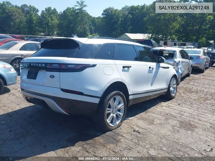 2020 Land Rover Range Rover Velar P250 S VIN: SALYB2EX0LA291248 Lot: 39848353