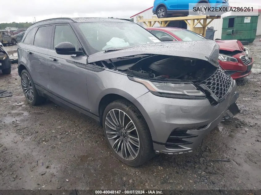 2020 Land Rover Range Rover Velar P250 R-Dynamic S VIN: SALYK2EX0LA286261 Lot: 40048147