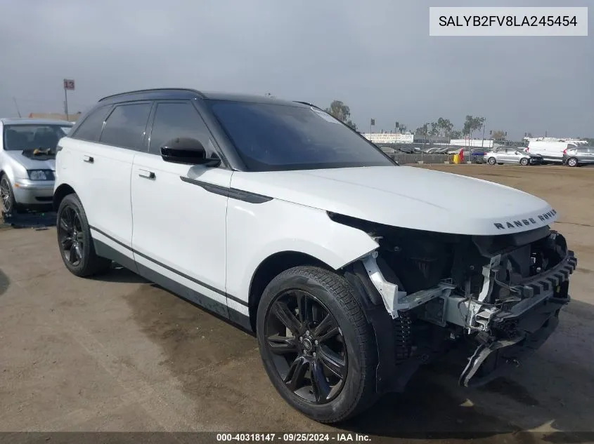 2020 Land Rover Range Rover Velar P340 S VIN: SALYB2FV8LA245454 Lot: 40318147