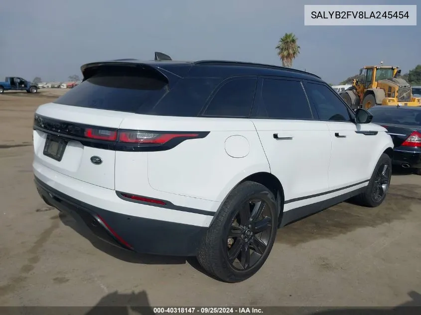 2020 Land Rover Range Rover Velar P340 S VIN: SALYB2FV8LA245454 Lot: 40318147