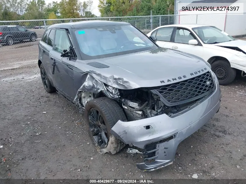 2020 Land Rover Range Rover Velar P250 R-Dynamic S VIN: SALYK2EX9LA274397 Lot: 40429677